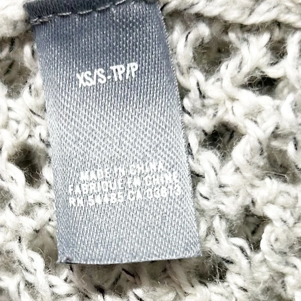 Aerie Light Gray Open-Knit Long Sleeve Cotton Blend Cardigan Sweater with a Hood